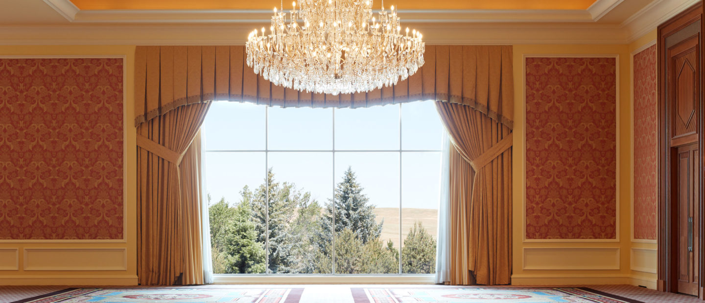 The Grand Ballroom meeting and event room at the Little America Hotel in Cheyenne, Wyoming.