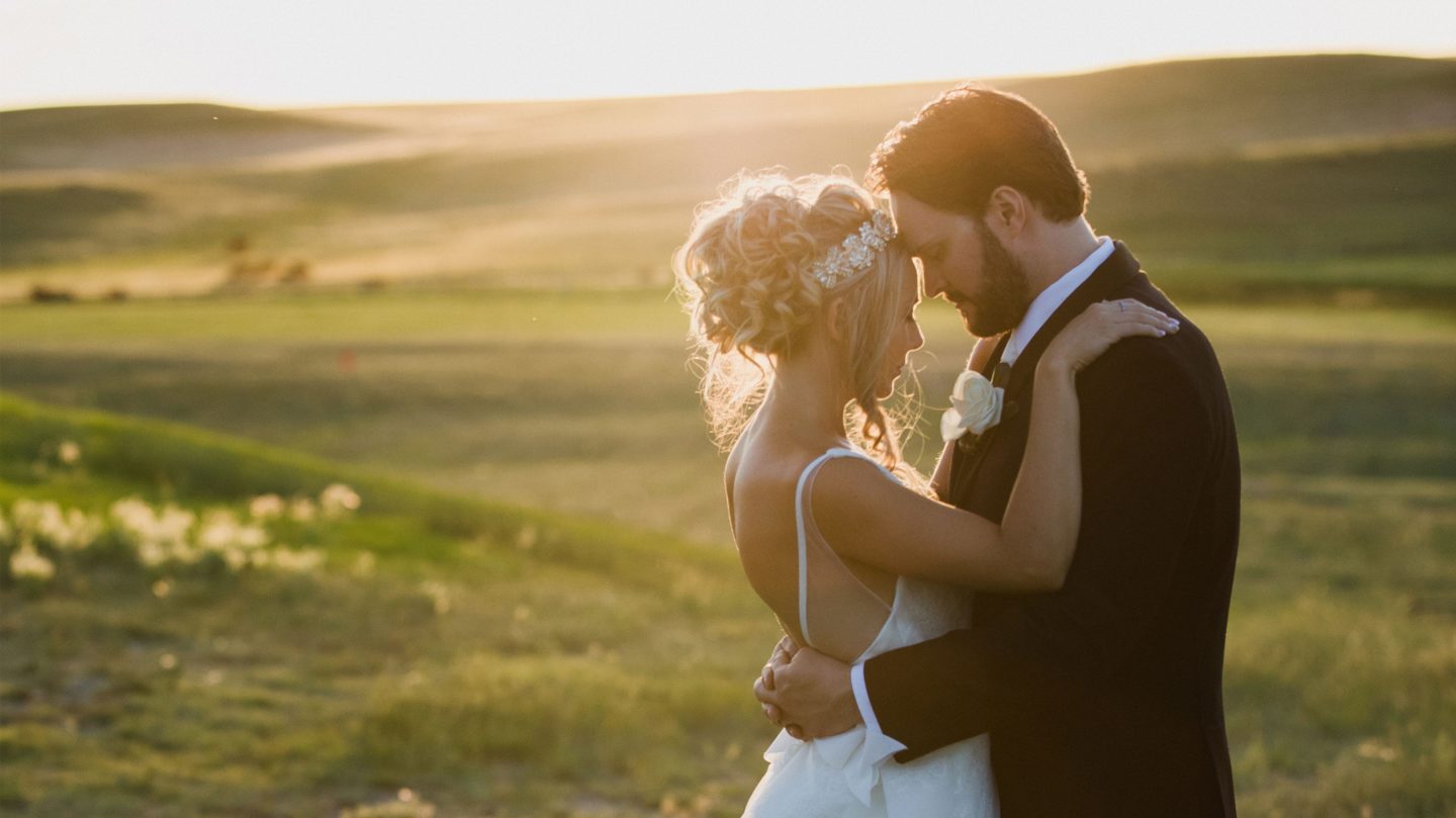 Bride at Groom on the East Lawn at the Little America Hotel in Cheyenne, WY.