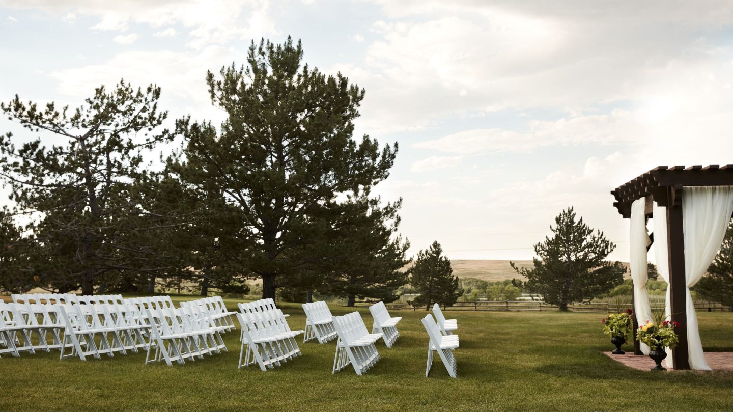 The East Lawn outdoor event space at the Little America Hotel in Cheyenne, Wyoming.