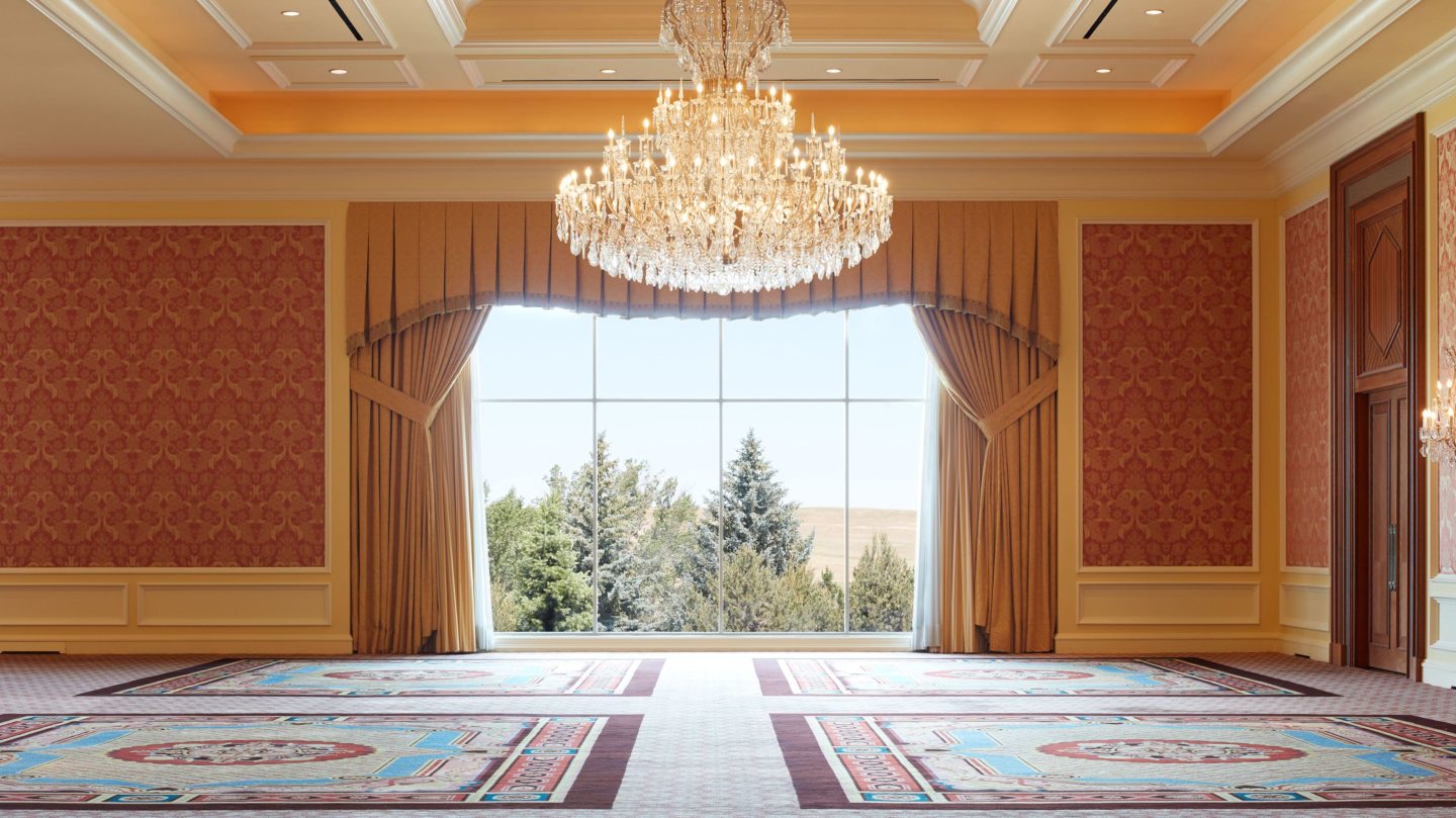 The Grand Ballroom event space at the Little America Hotel in Cheyenne, Wyoming.