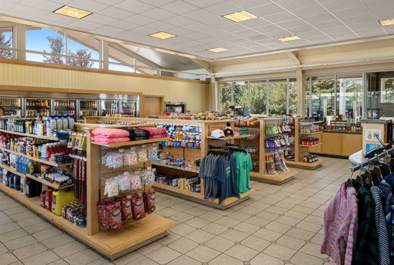 The Travel Center at Little America Cheyenne that sells drinks, snacks, and souvenirs.